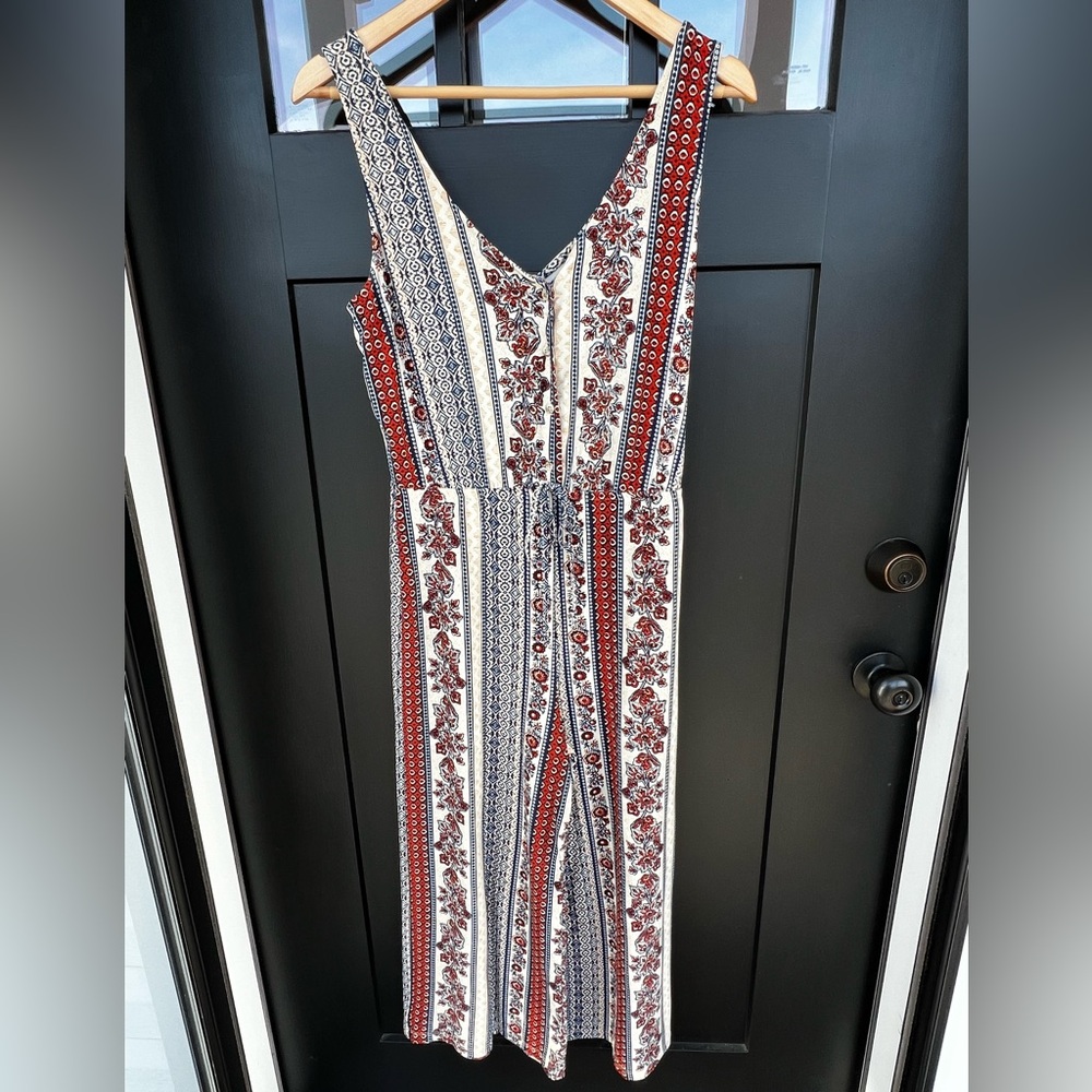 Boho Women's Sleeveless Wide Leg Jumpsuit Romper Size Medium Chic Casual